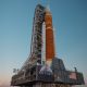 Space Launch System SLS in launch position