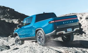 Back view of Rivian R1T Truck